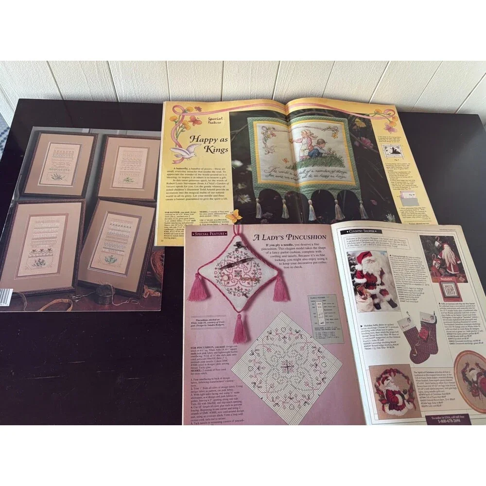 Vintage 1990s Cross Stitch Pattern Booklets Magazines Lot of 18 Needlework